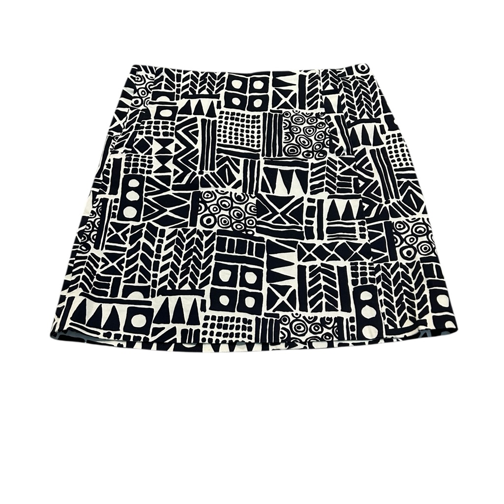 J. Crew Black And White Geometric Skirt